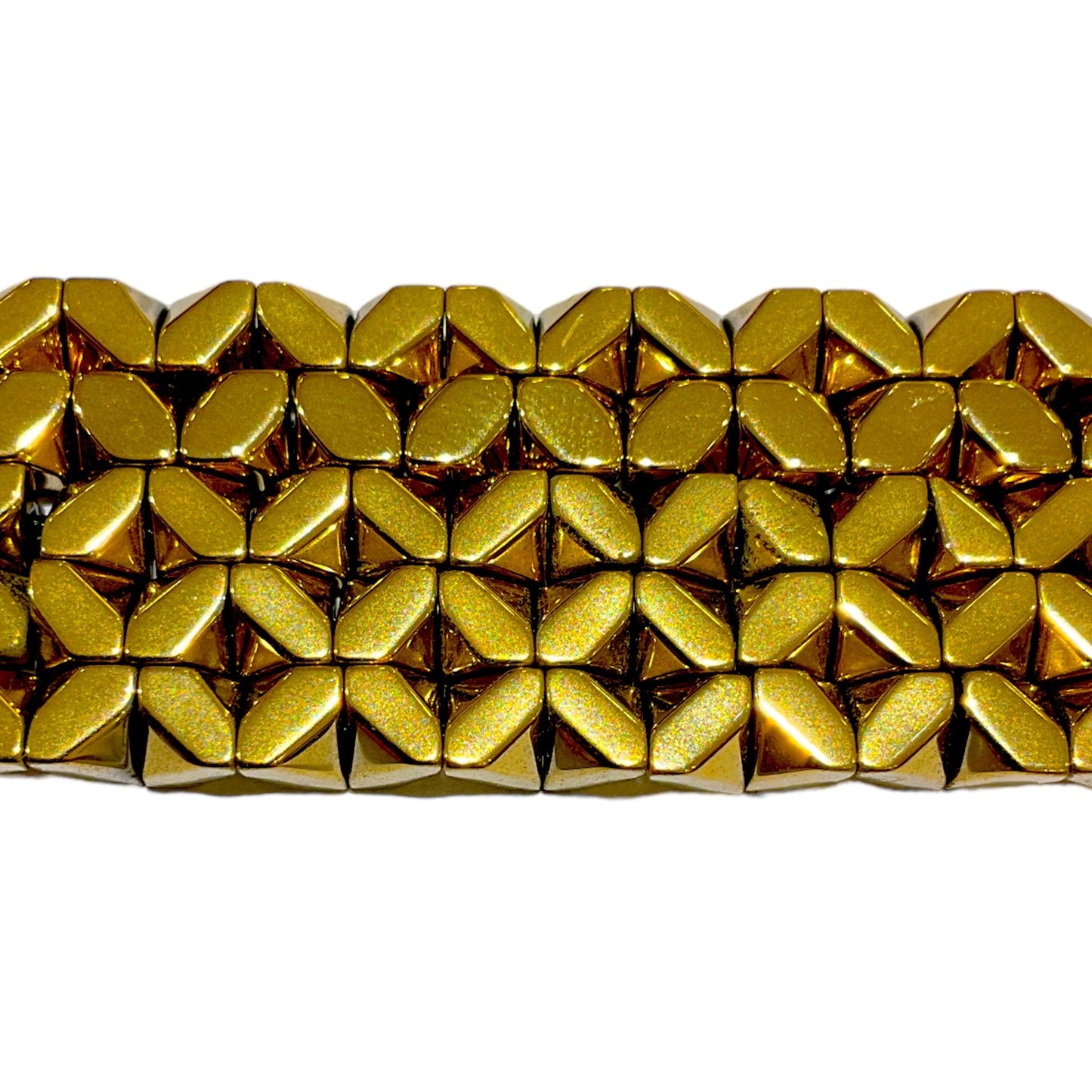 Fil de perle Hématite electroplaquée dorée/bronze claire HED-55 - Foliesbijoux