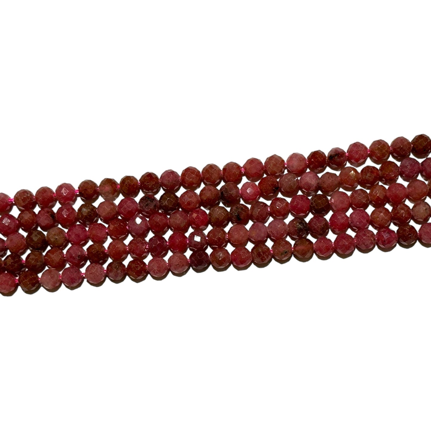 Fil de perles facettées Rhodocrosite du bresil - Foliesbijoux