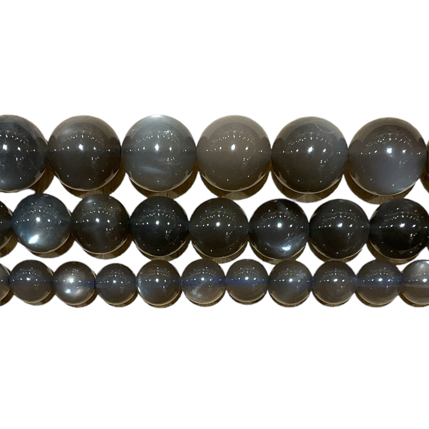 Fil de perles Pierre de lune noire AAA - Foliesbijoux