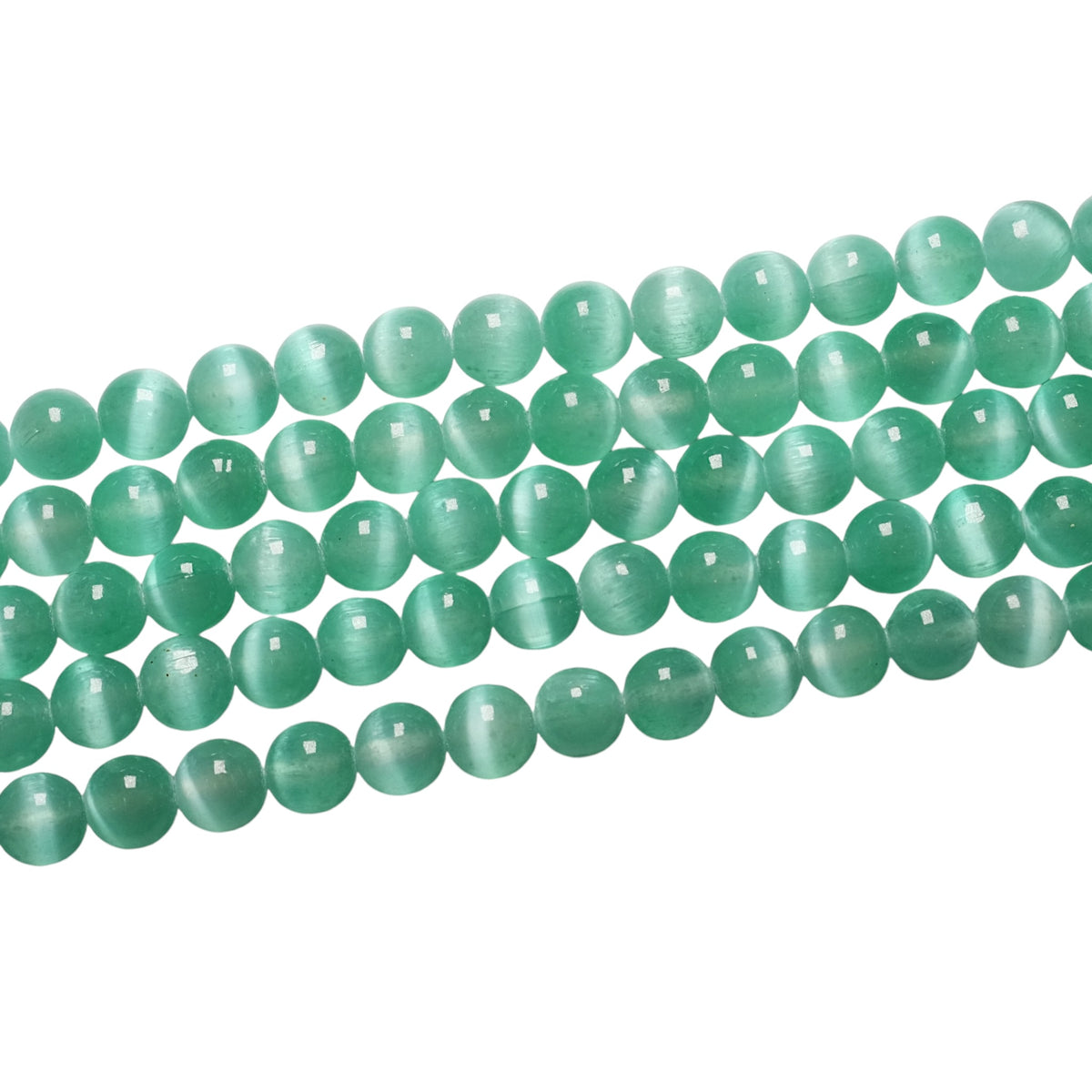 Fil de perle Sélenite vert d’eau chauffé (référence couleur 4) - Foliesbijoux