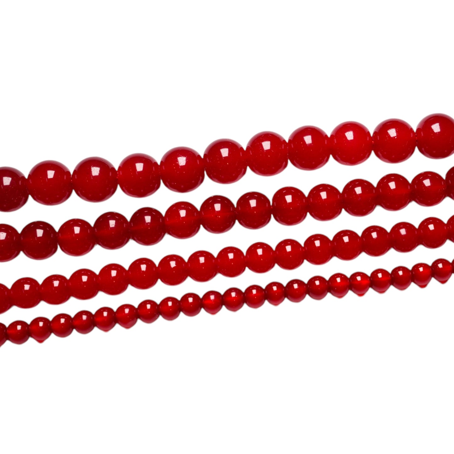 Fil de perle Agate couleur rouge corail chauffé - Foliesbijoux