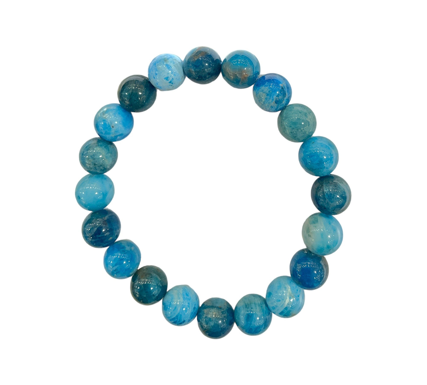 Bracelet Apatite bleu A+ taille homme - Foliesbijoux