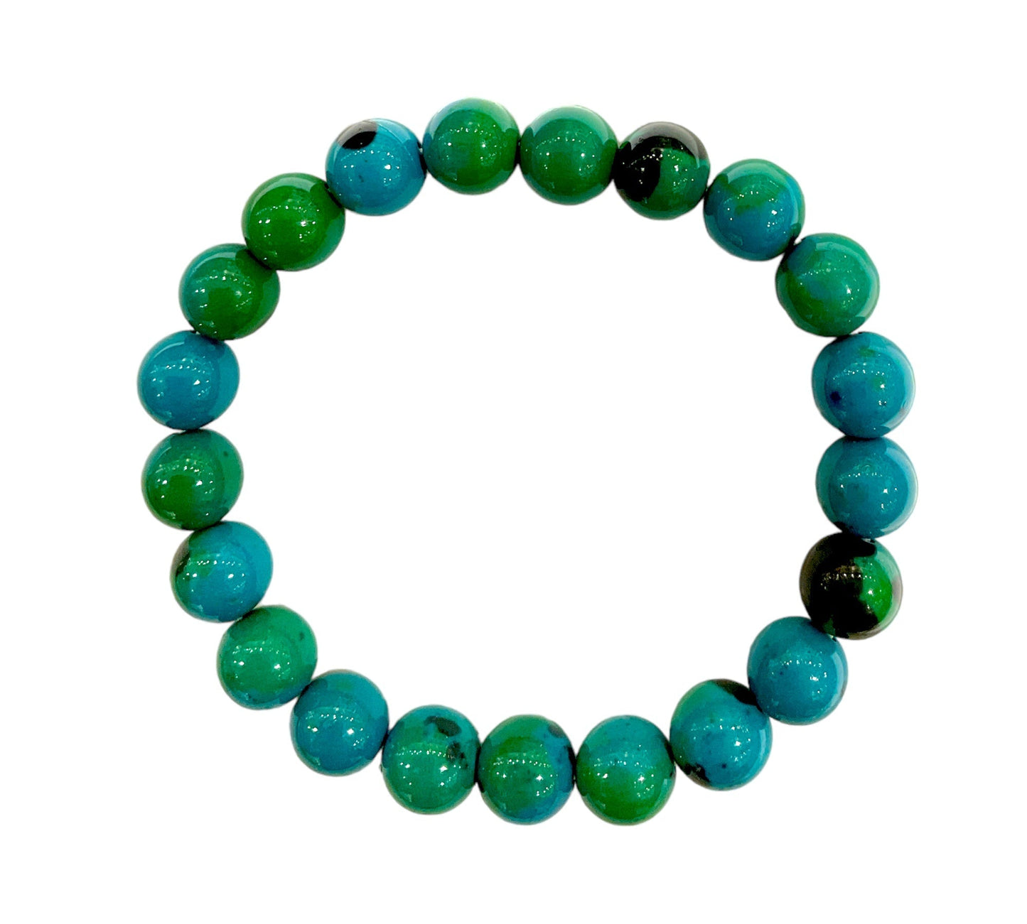 Bracelet Chrysocolle teintée taille homme - Foliesbijoux