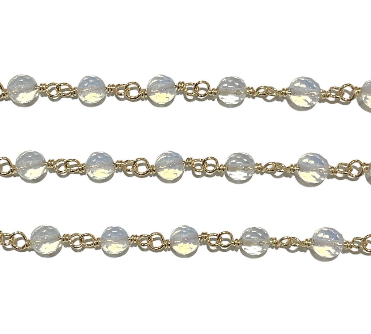 Chaîne avec boule en Opaline au mètre laiton - Foliesbijoux