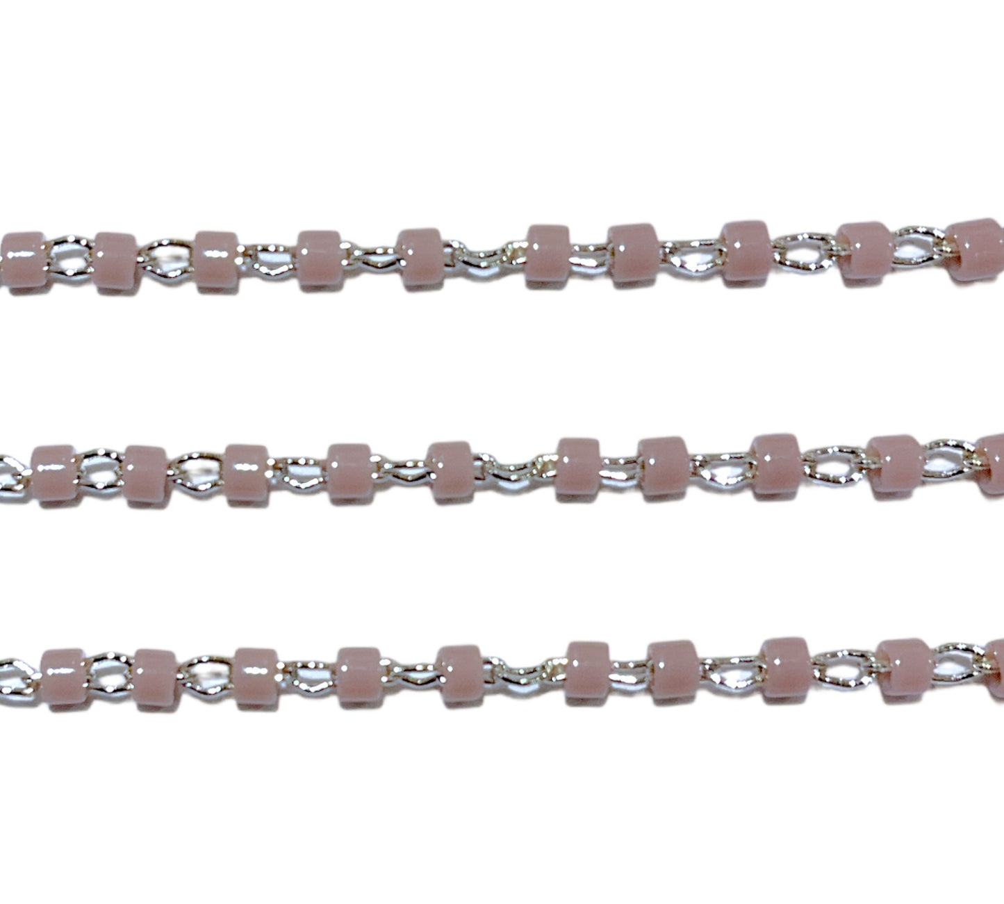 Chaîne argenté rose au mètre laiton - Foliesbijoux
