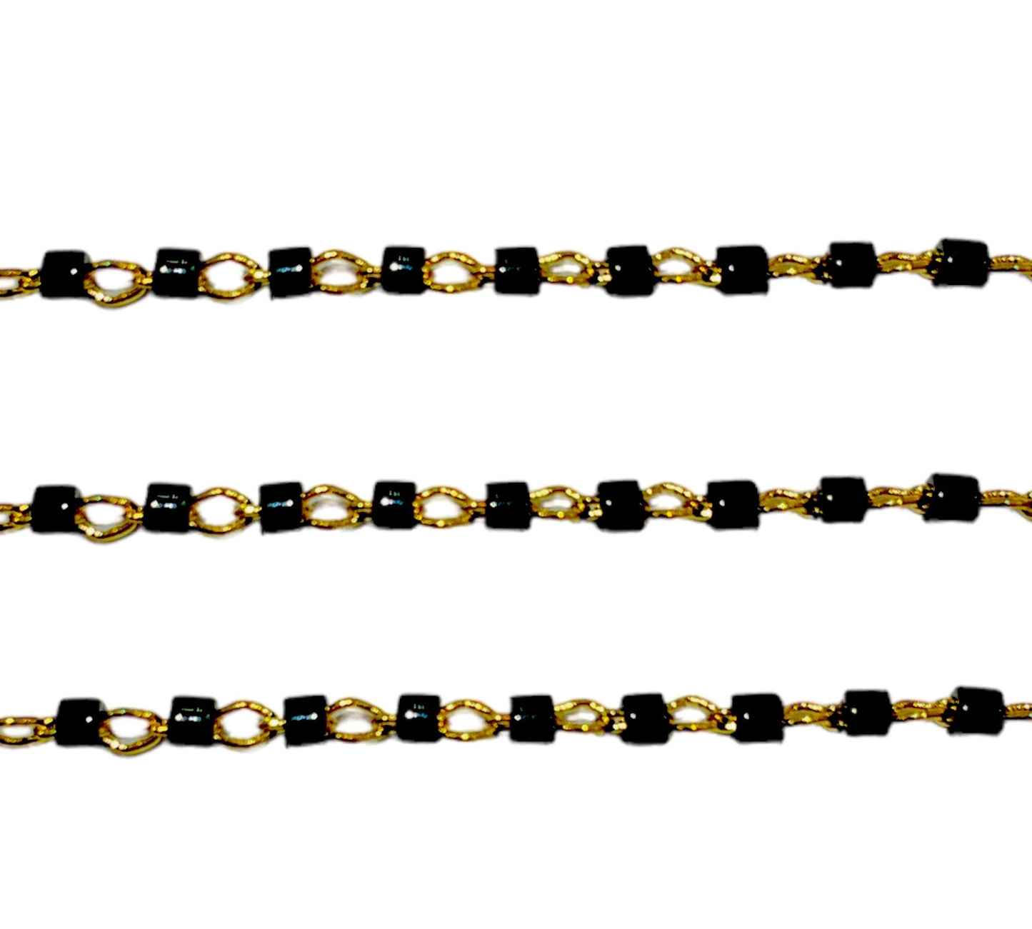 Chaîne dorée noire au mètre laiton - Foliesbijoux