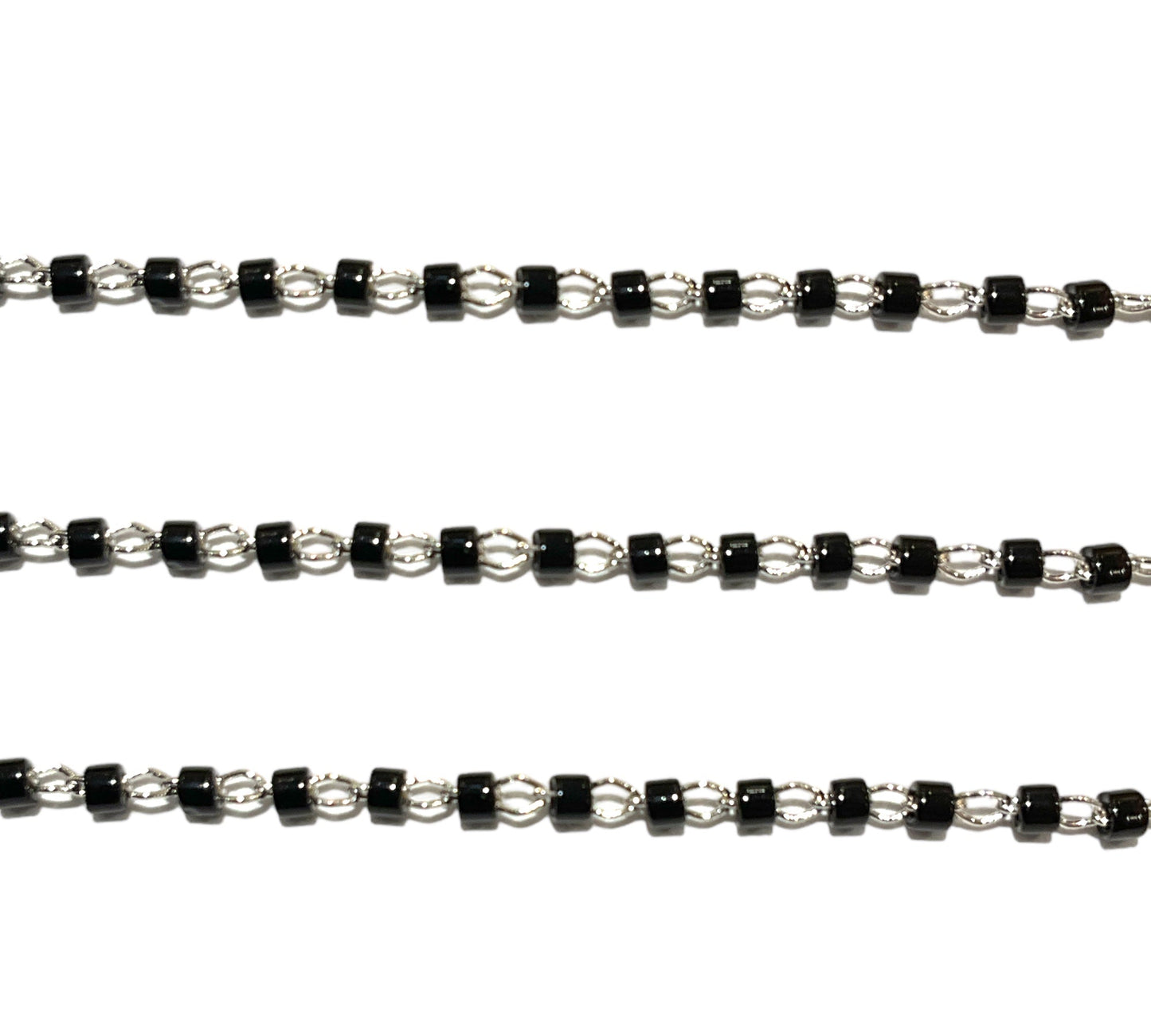 Chaîne argentée noire au mètre laiton - Foliesbijoux