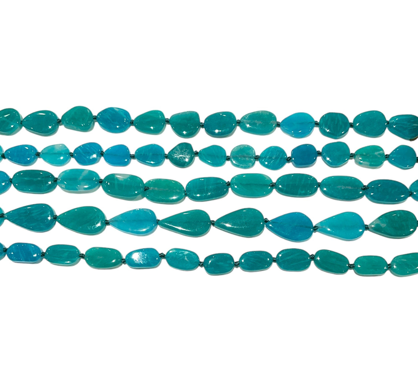 Fil de perle amazonite AAA forme aléatoire - Foliesbijoux