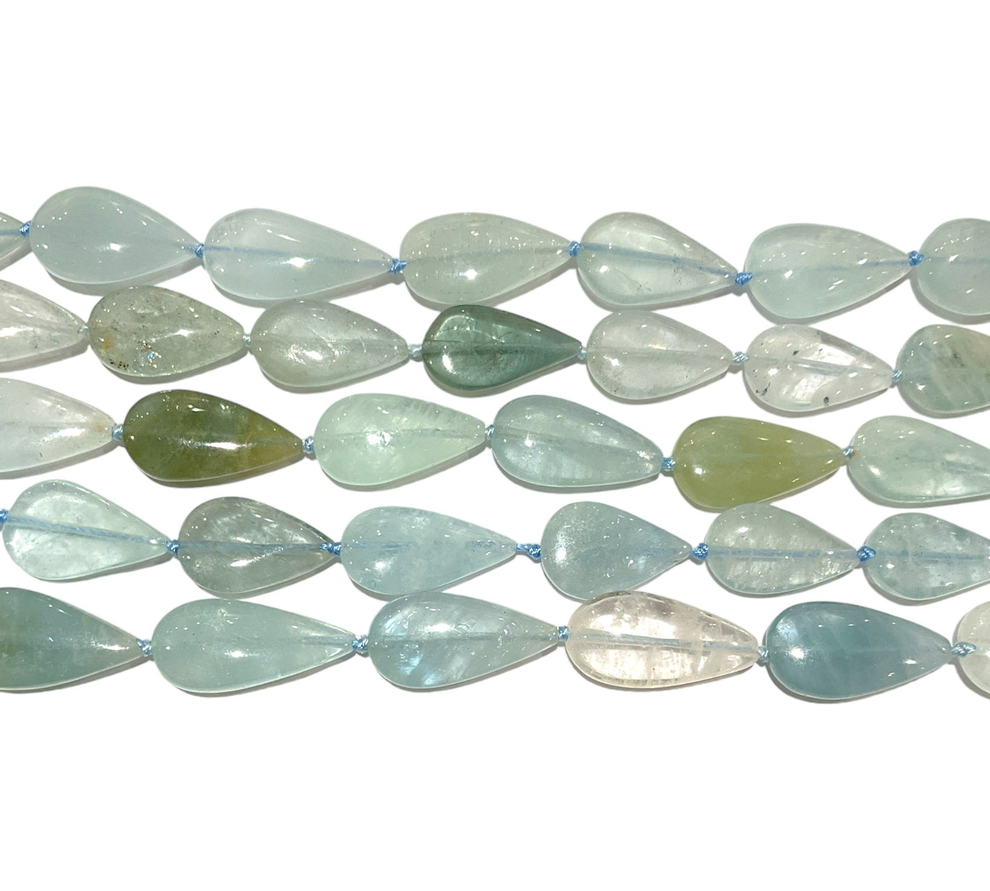 Fil de perle forme de goutte aigue marine A - Foliesbijoux