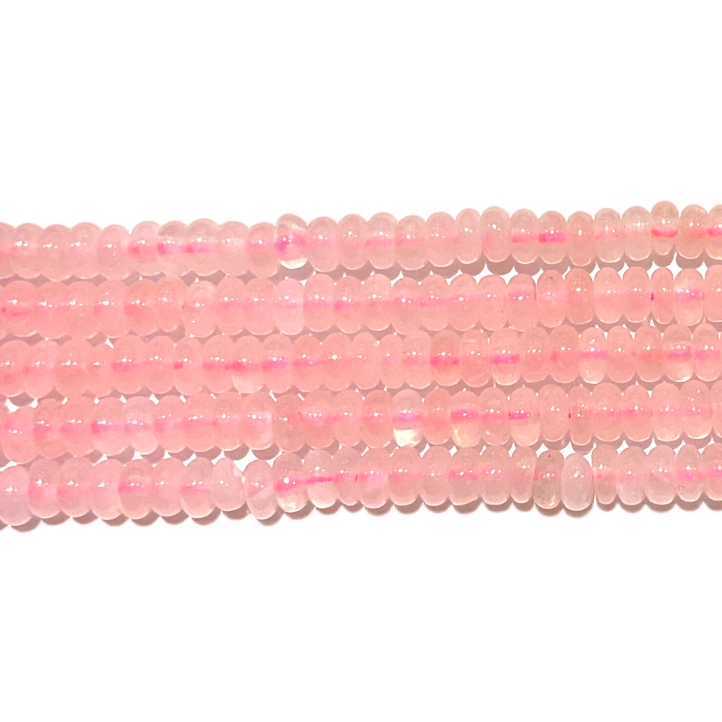 Fil de perle rondelle Quartz rose 2 x 3 mm - Foliesbijoux