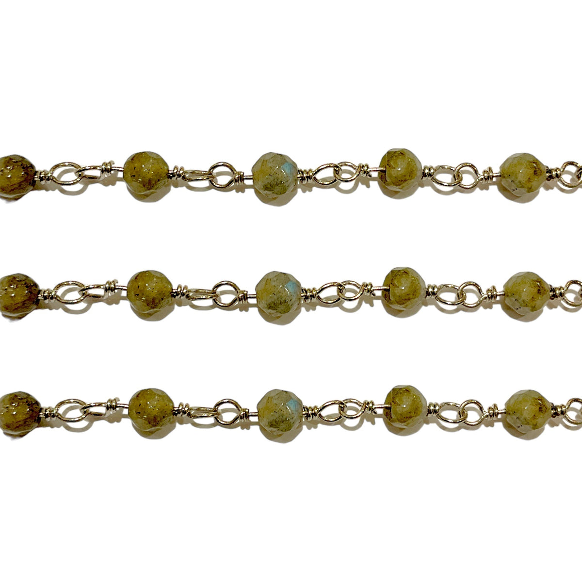 Chaîne au boule en Labradorite mètre laiton - Foliesbijoux