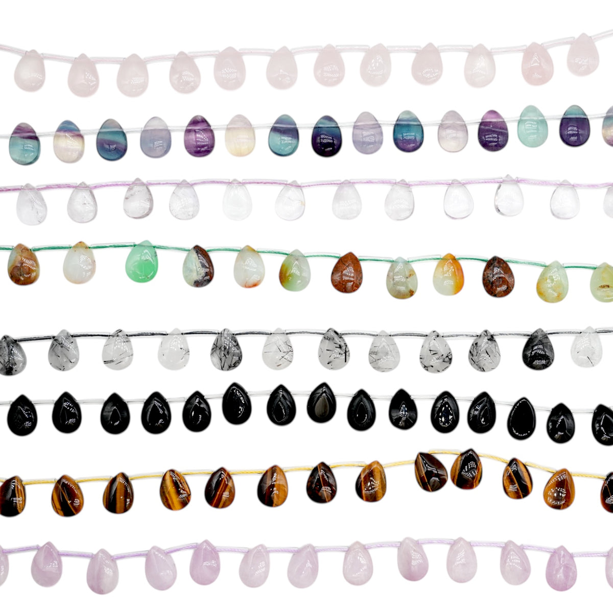 Fil de perle goutte 14x10 mm (8 pierres disponible)