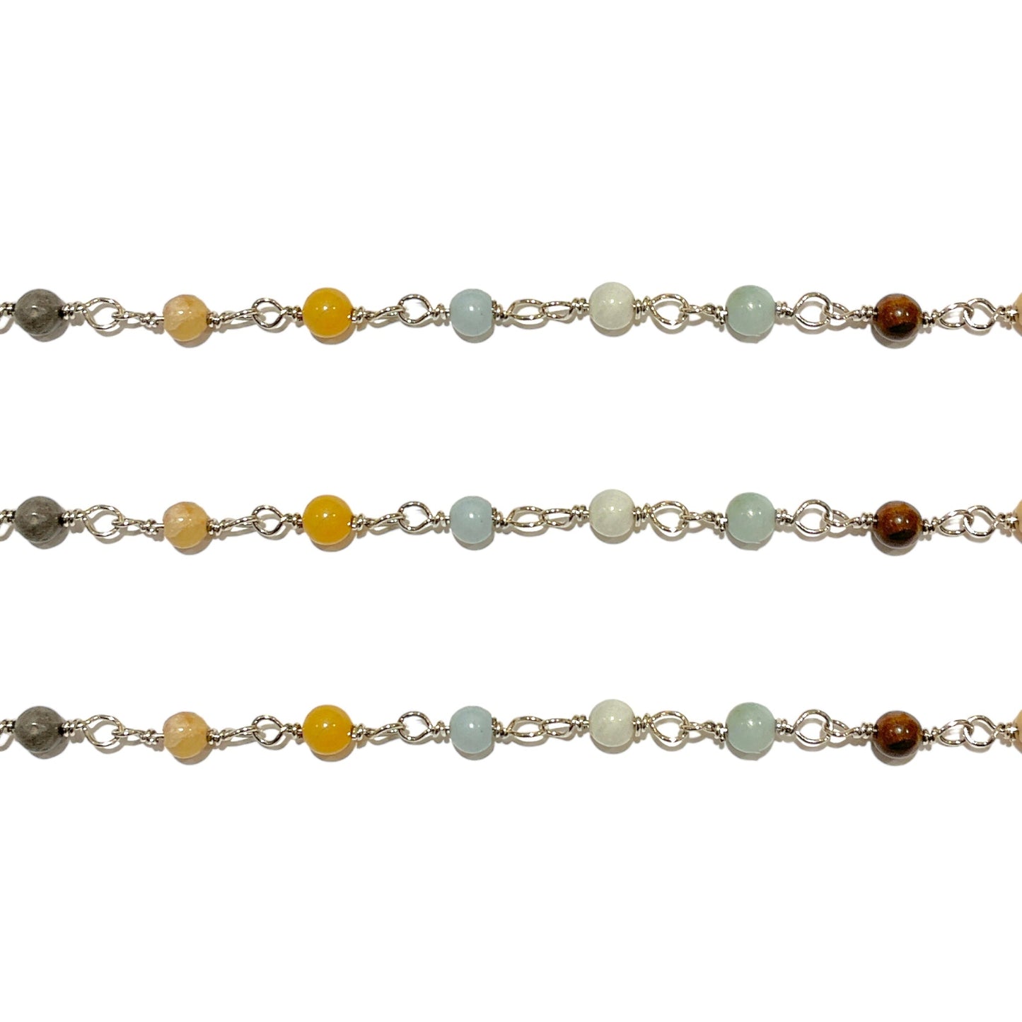 Chaîne avec boule en Amazonite de chine au mètre laiton - Foliesbijoux