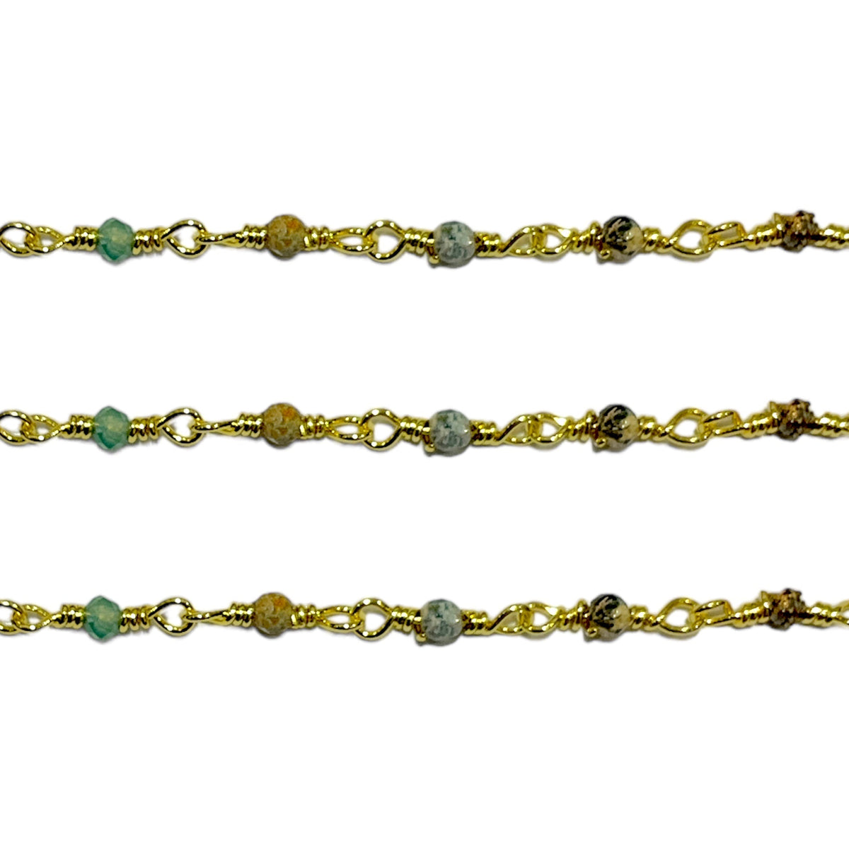 Chaîne au mètre Agate indien laiton doré 2 mm - Foliesbijoux