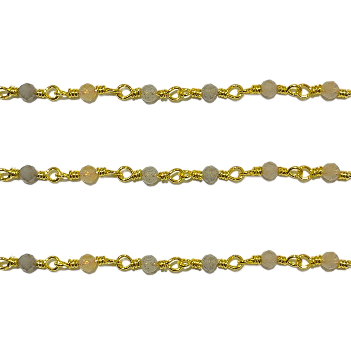 Chaîne au mètre Labradorite laiton multi variante - Foliesbijoux