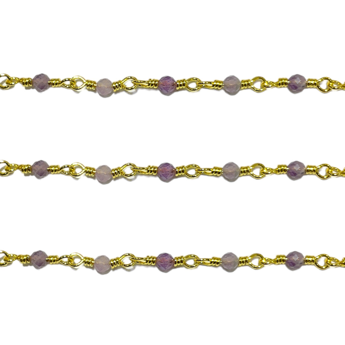 Chaîne au mètre en Améhyste laiton 2 mm - Foliesbijoux