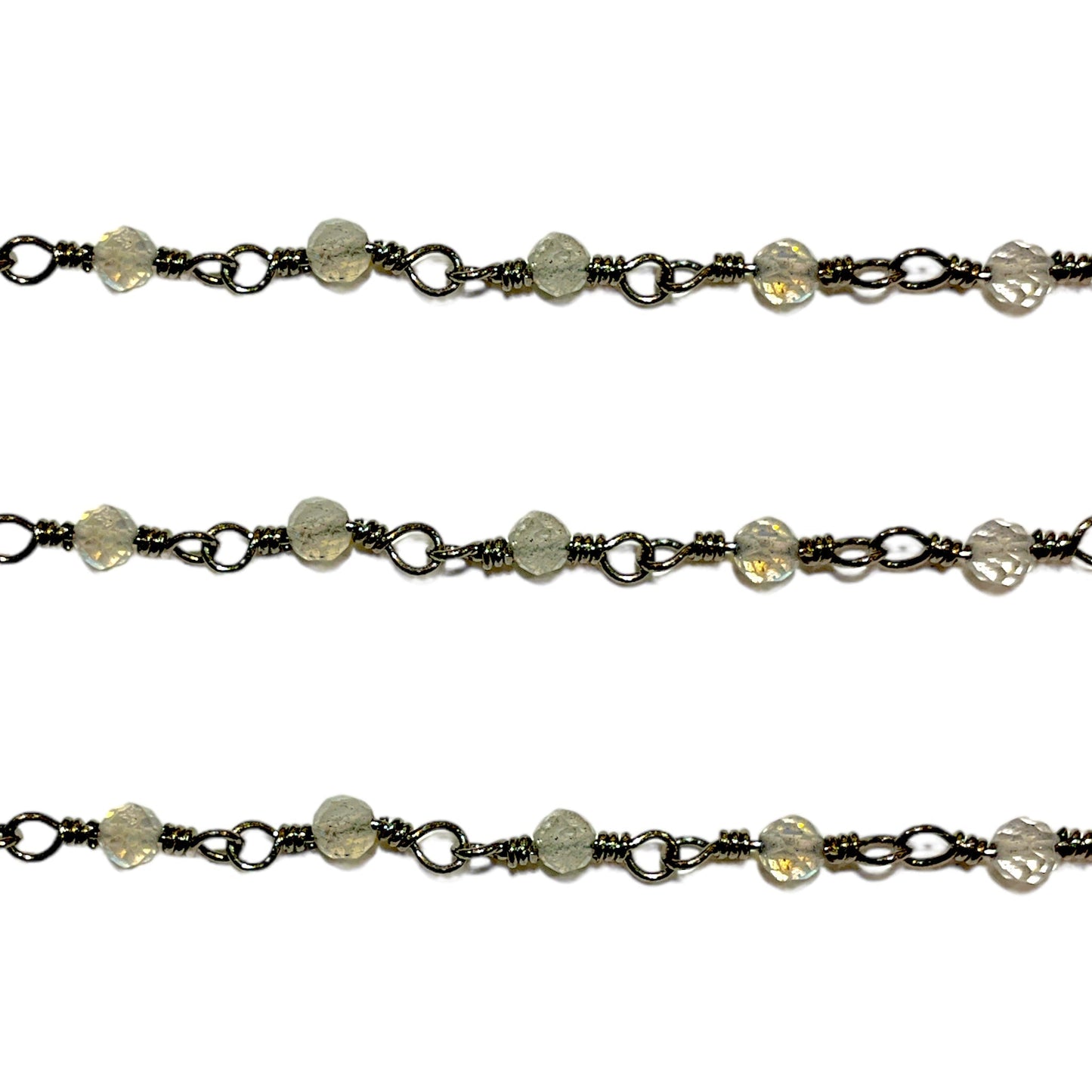 Chaîne au mètre Labradorite laiton multi variante - Foliesbijoux