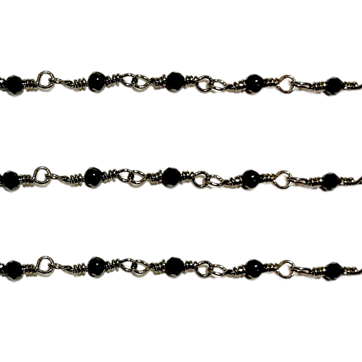 Chaîne au mètre Onyx noir laiton - Foliesbijoux