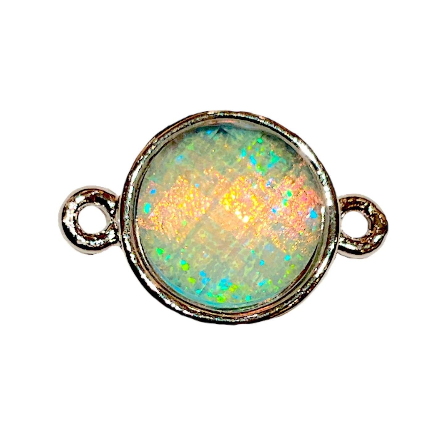 Pendentif connecteur opale synthétique Opale 3C - Foliesbijoux