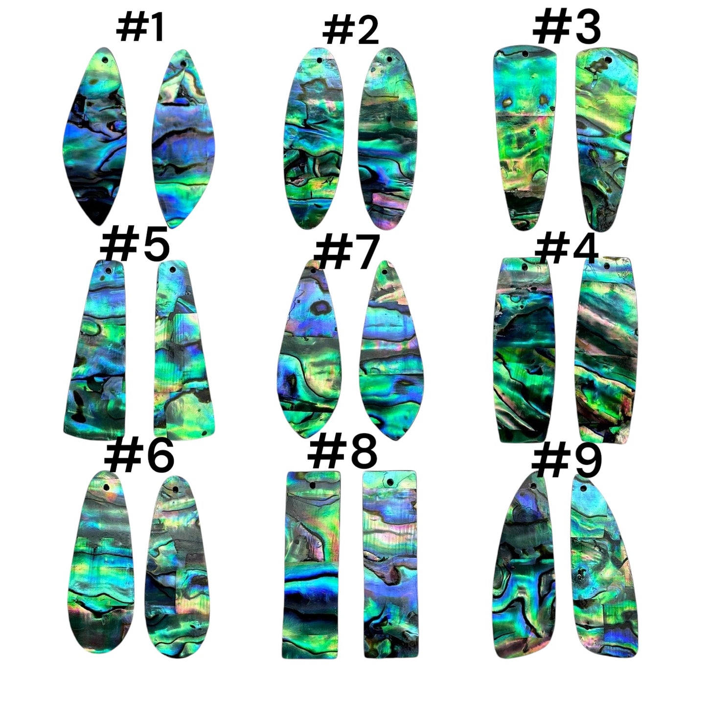 Une paire de deux coquilles d’ormeaux pour pendentif ou fabrication de boucle d’oreille - Foliesbijoux