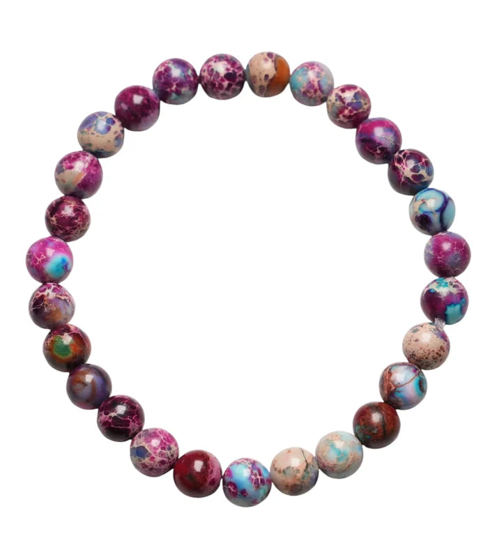 Bracelet Jaspe impérial bleu violet chauffé