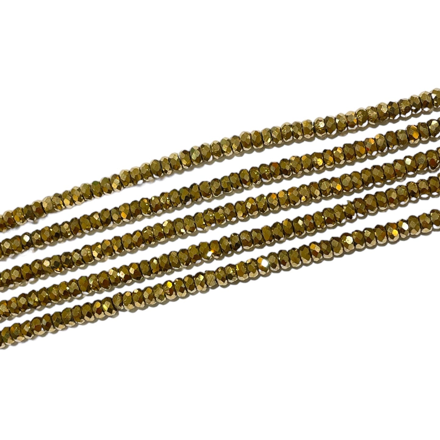 Fil de perle Hématite electroplaquée doré/bronzé 3mm HED-9P - Foliesbijoux