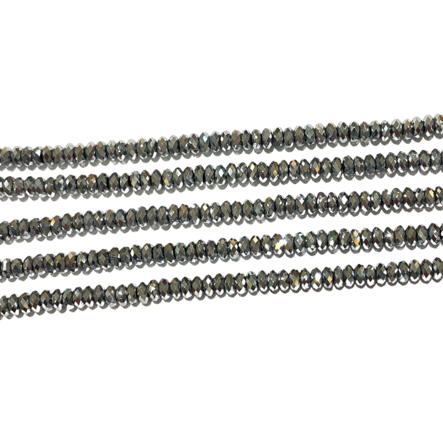 Fil de perle Hématite electroplaquée argentée claire 3mm HEA-9P - Foliesbijoux