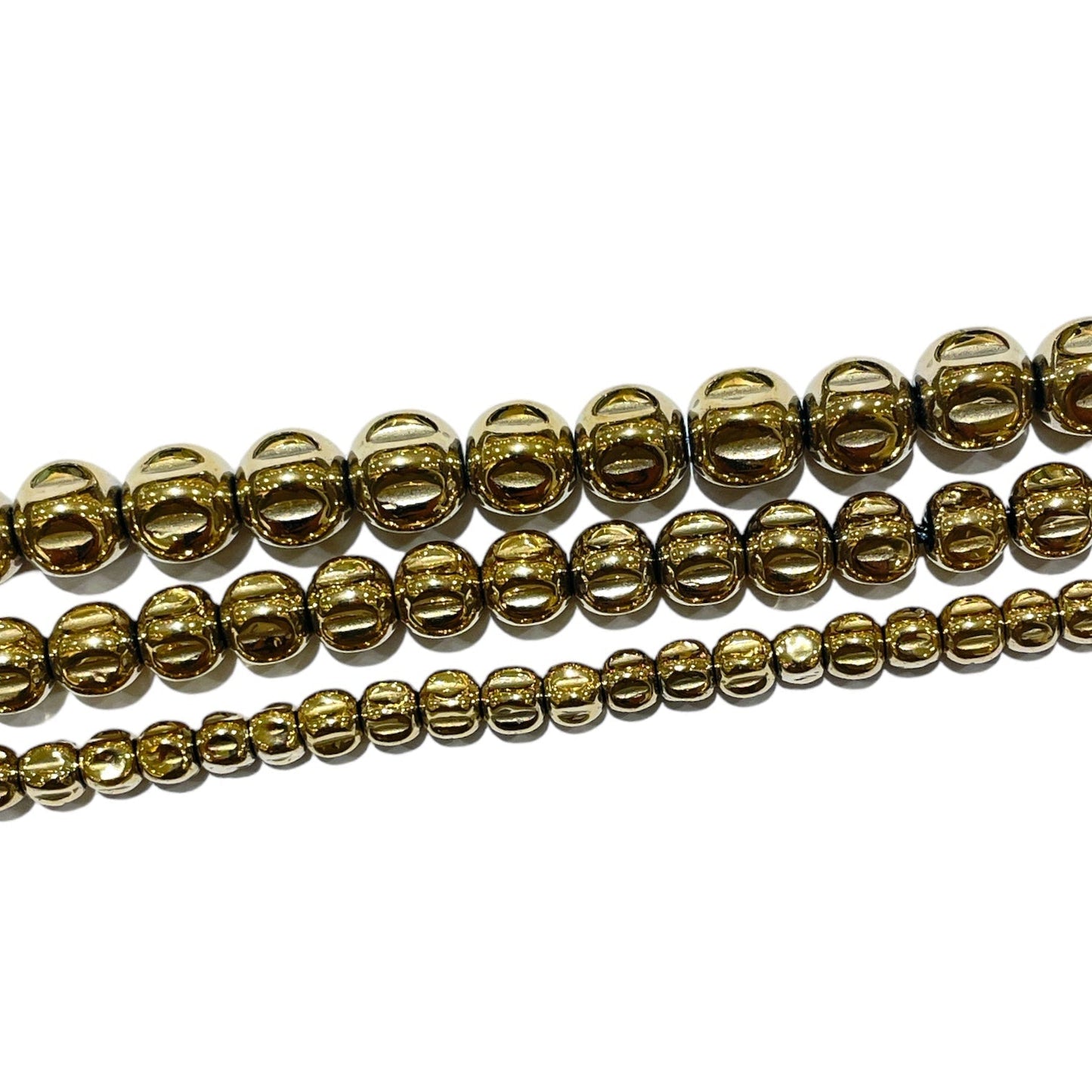 Fil de perle Hématite electroplaquée doré - Foliesbijoux