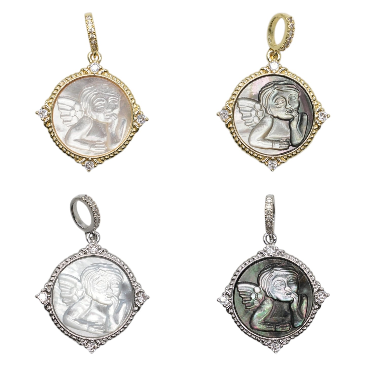 Pendentif Ange chérubin de Raphaël en nacre