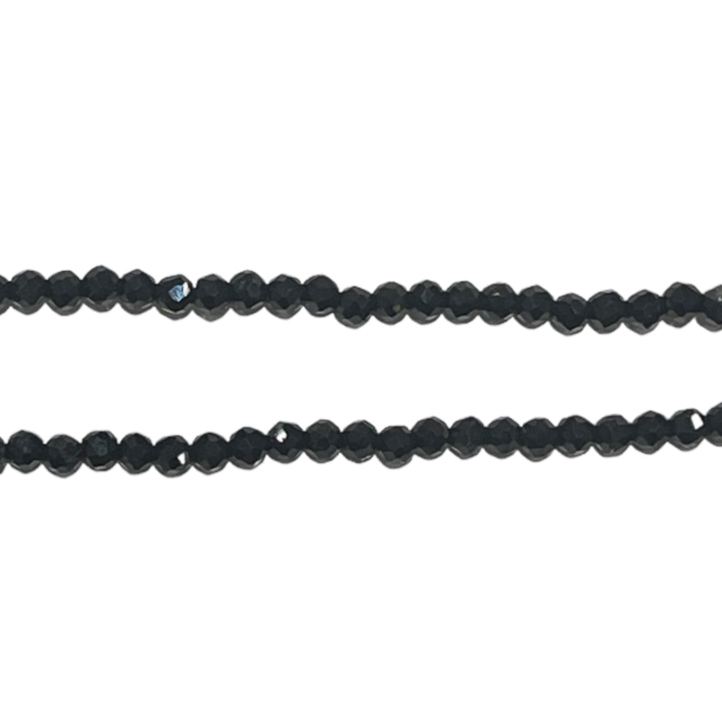 Collier spinelle noire 2-3mm acier inoxydable (référence 30) - Foliesbijoux
