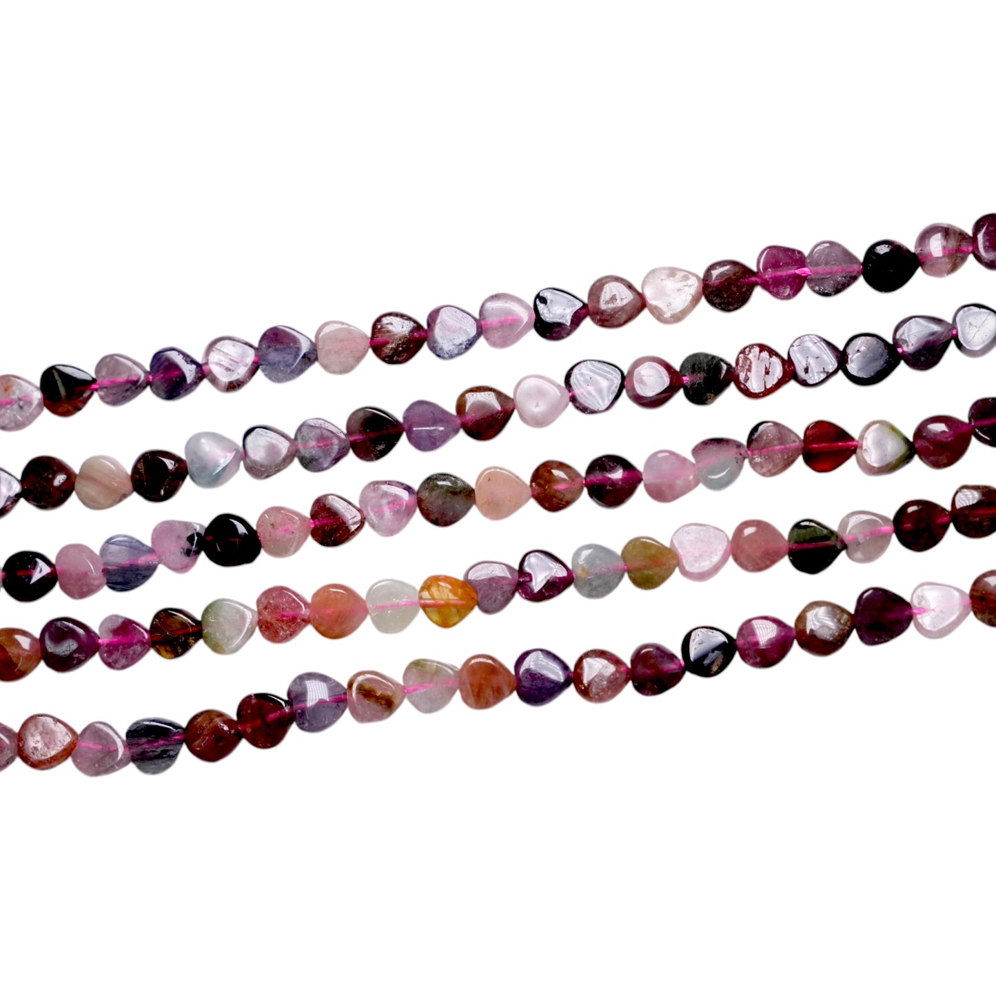 Fil de Tourmaline multicolore 6x6,5 mm #3 - Foliesbijoux