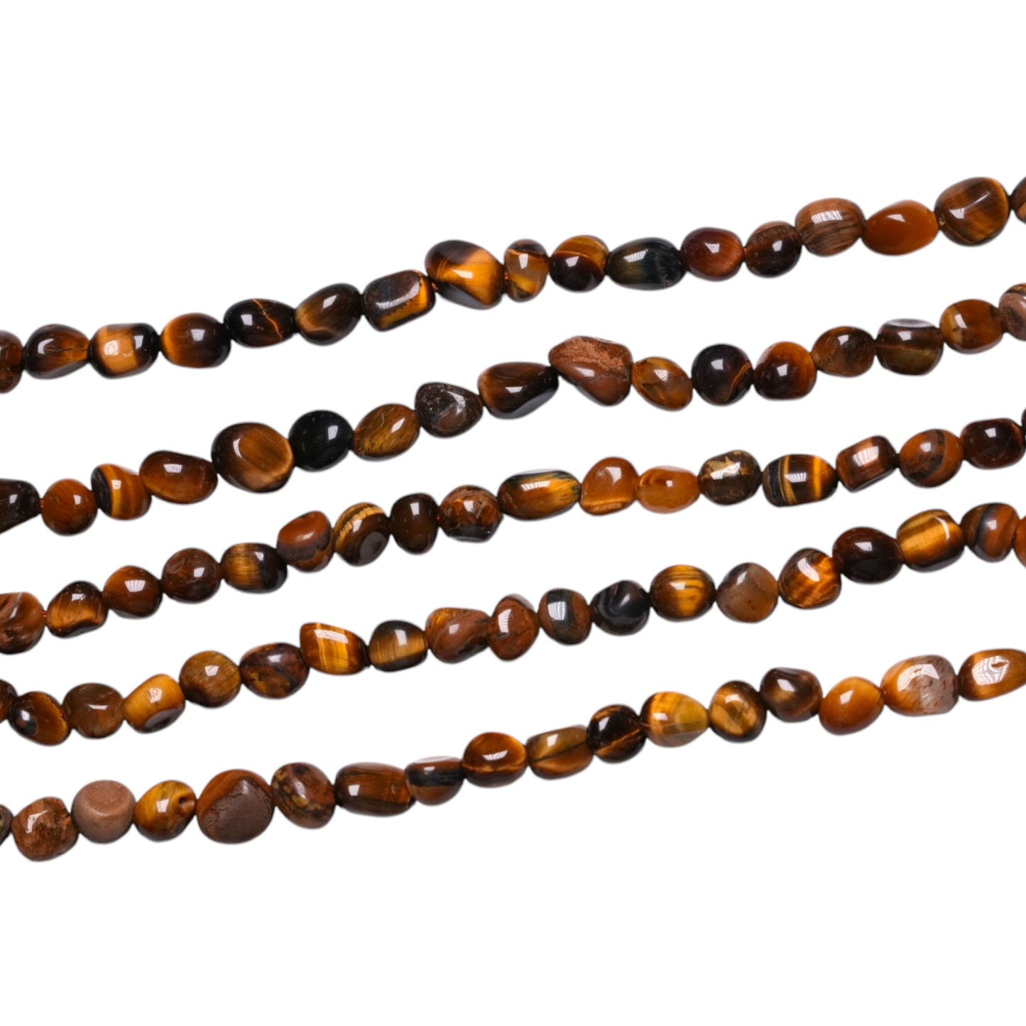 Fil de perle Oeil de tigre 5x6 mm - Foliesbijoux