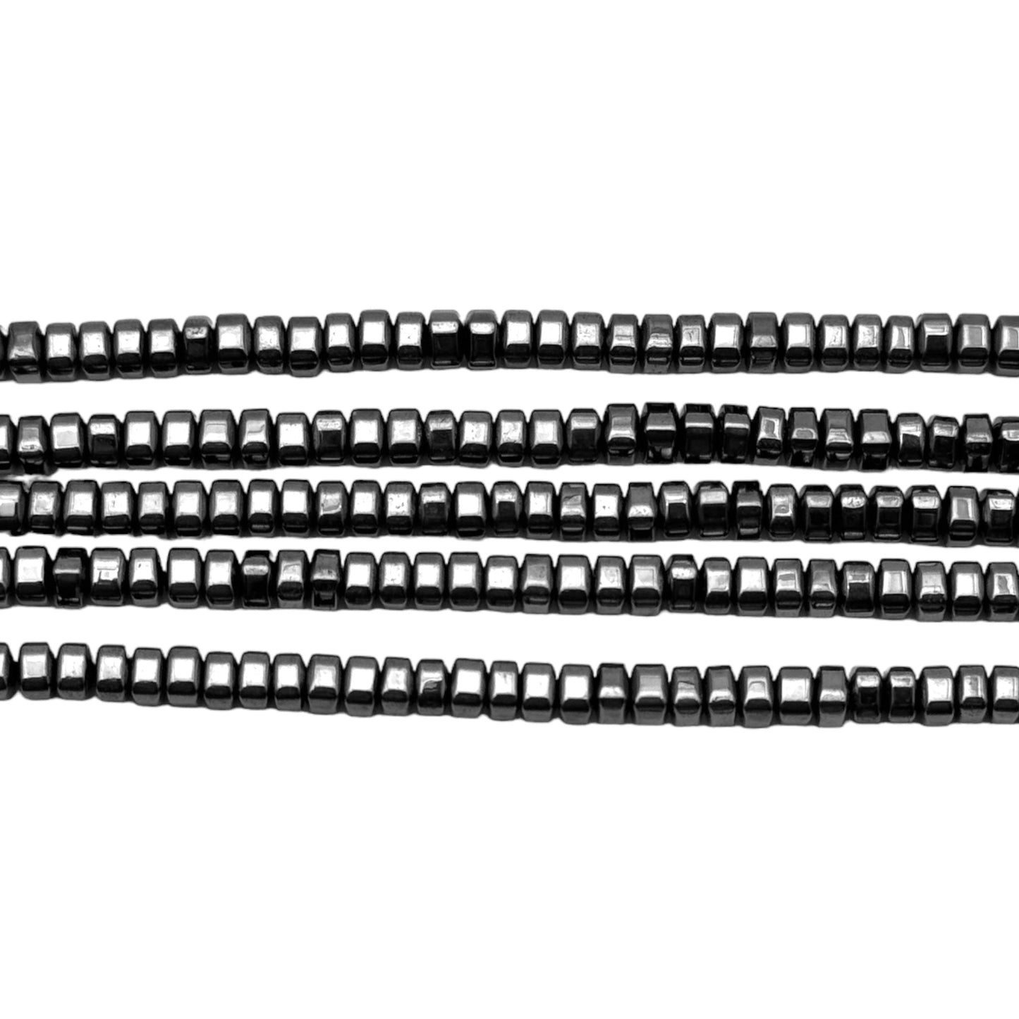 Fil de perle Hématite electroplaquée argenté claire HEA-110 4mm - Foliesbijoux