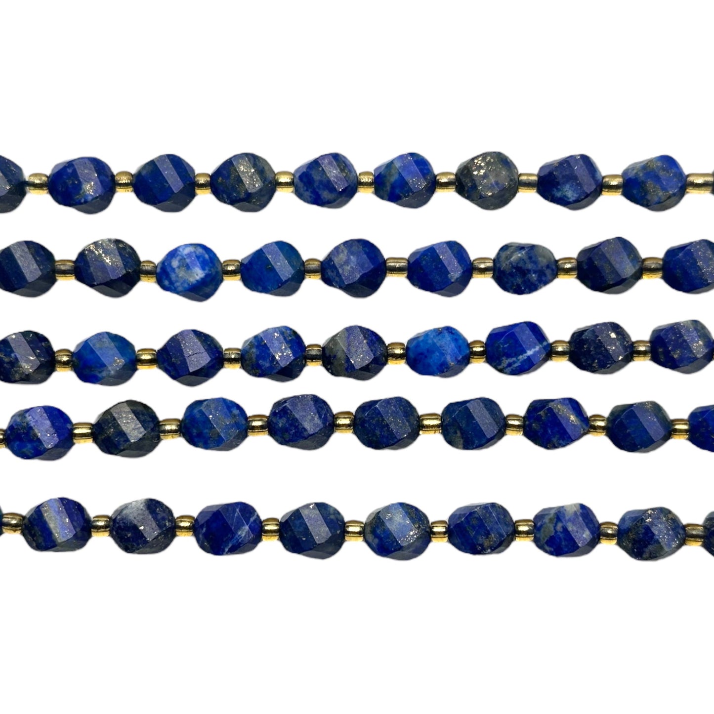 Fil Lapis-lazuli boule facetté 8 mm - Foliesbijoux