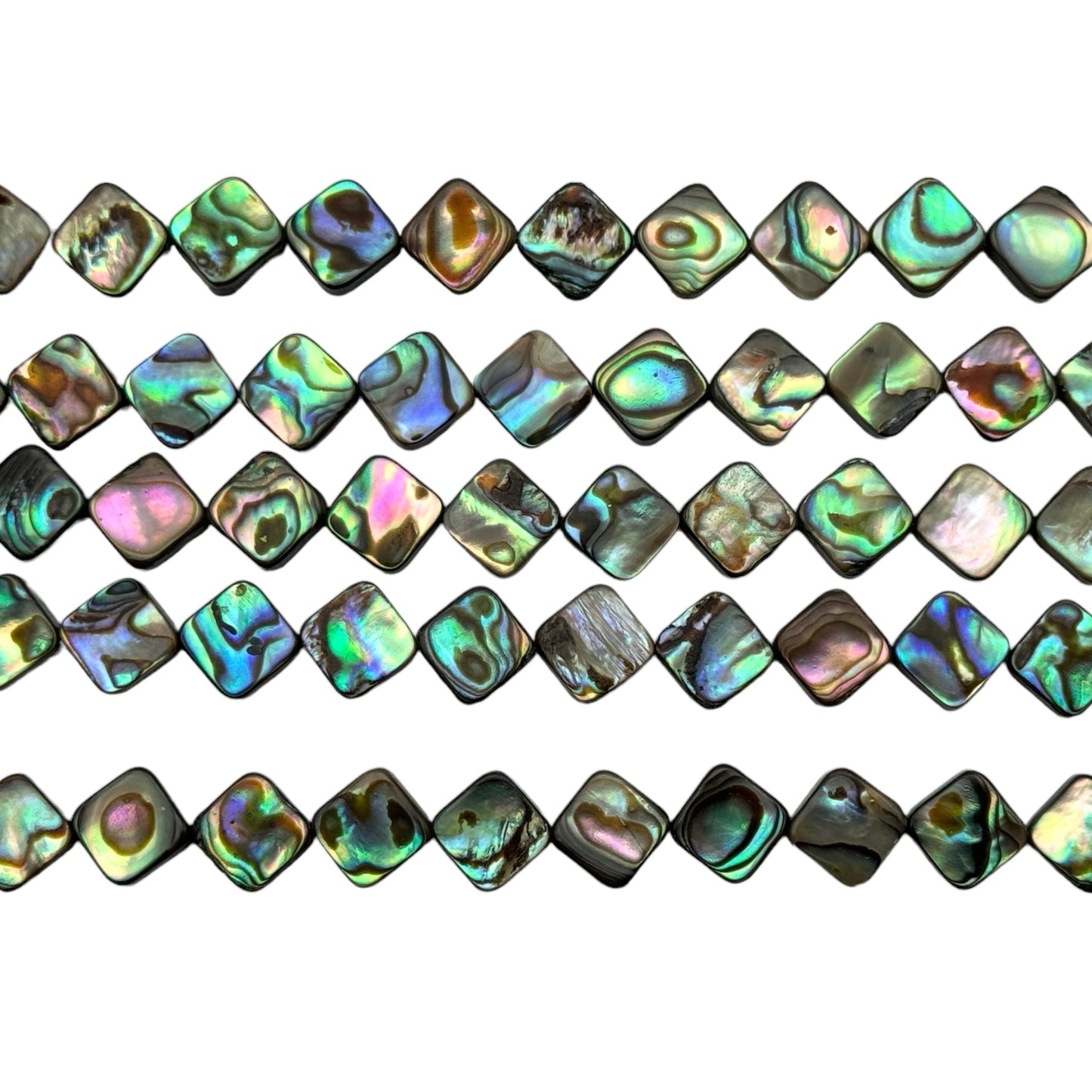 Fil de perles nacre abalone losange 8x8 mm A - Foliesbijoux