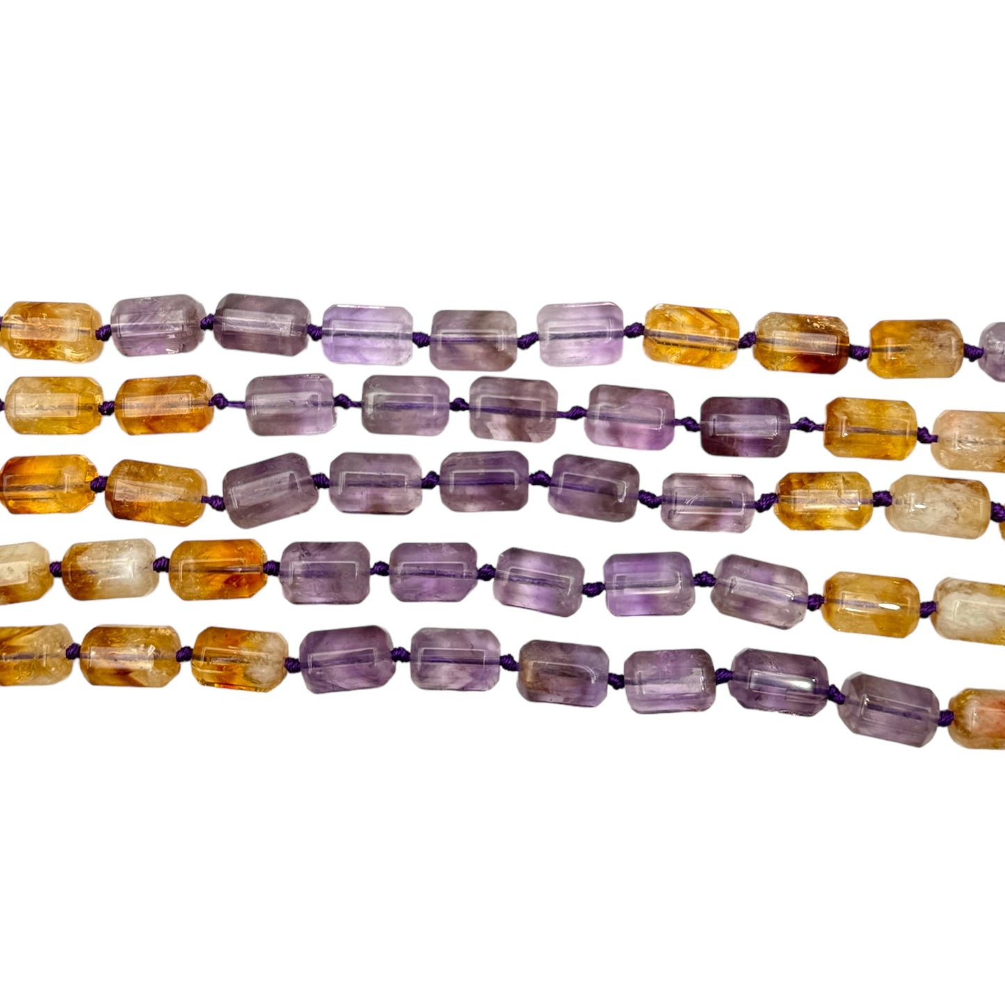 Fil de Améthyste-Citrine chauffée Amétrine Cylindre 8 x 12 mm - Foliesbijoux