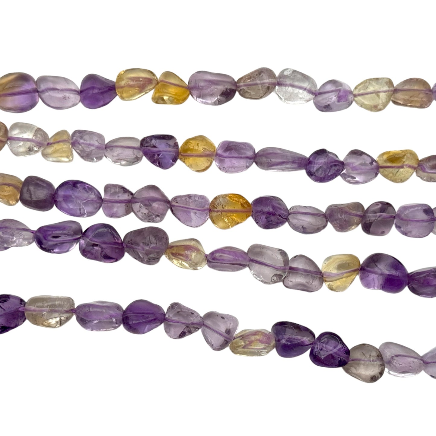 Fil de Améthyste-Citrine chauffée Amétrine 7-8 mm - Foliesbijoux