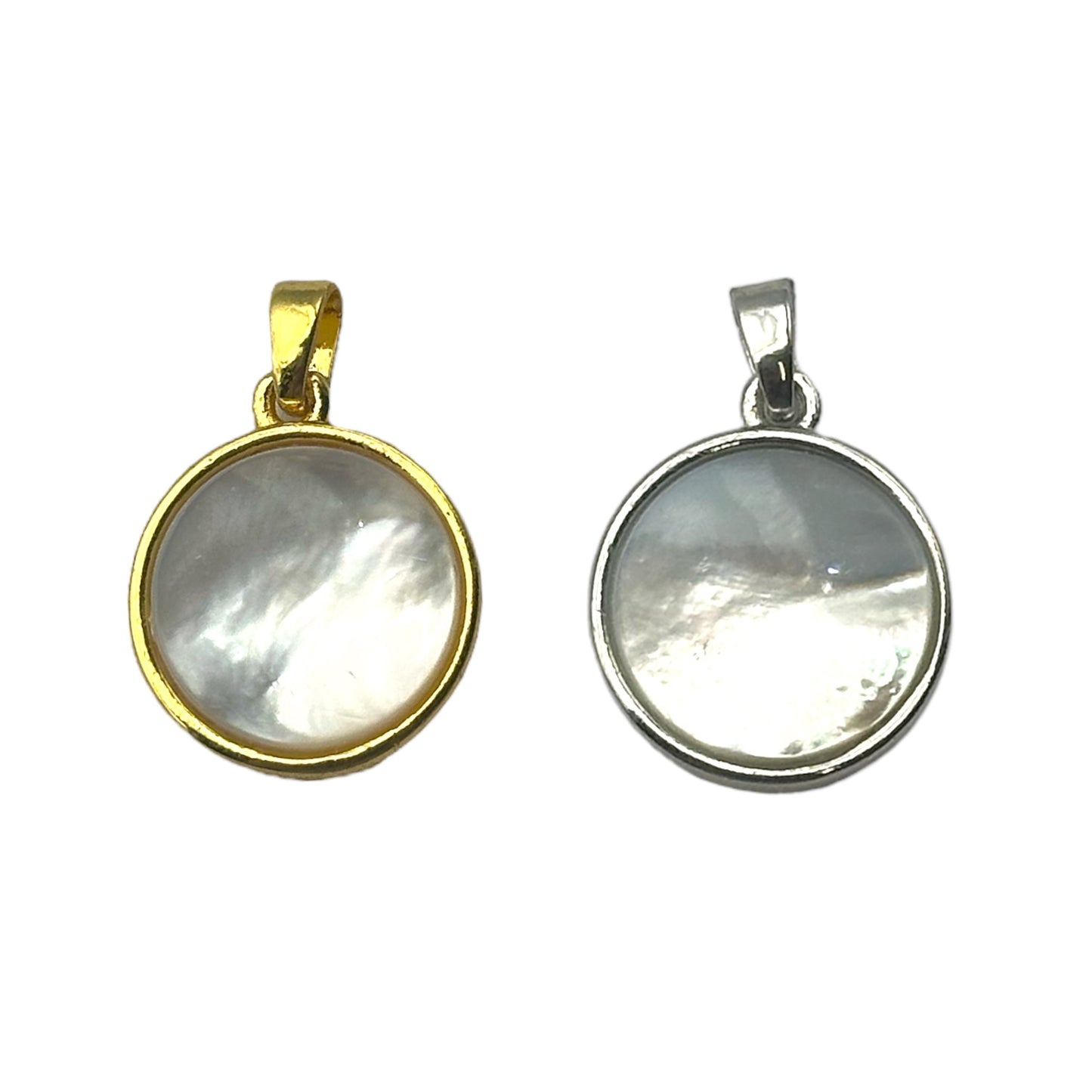 Pendentif nacre ronde - Foliesbijoux