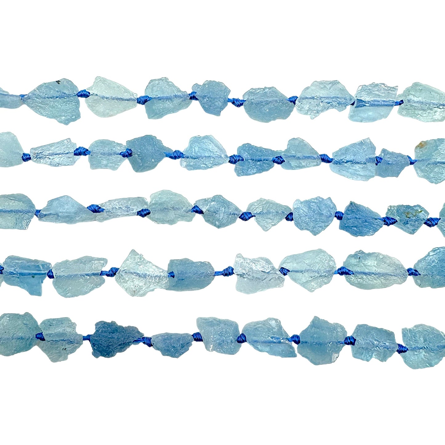 Fil pierre brutes en aigue marine 7 mm - Foliesbijoux