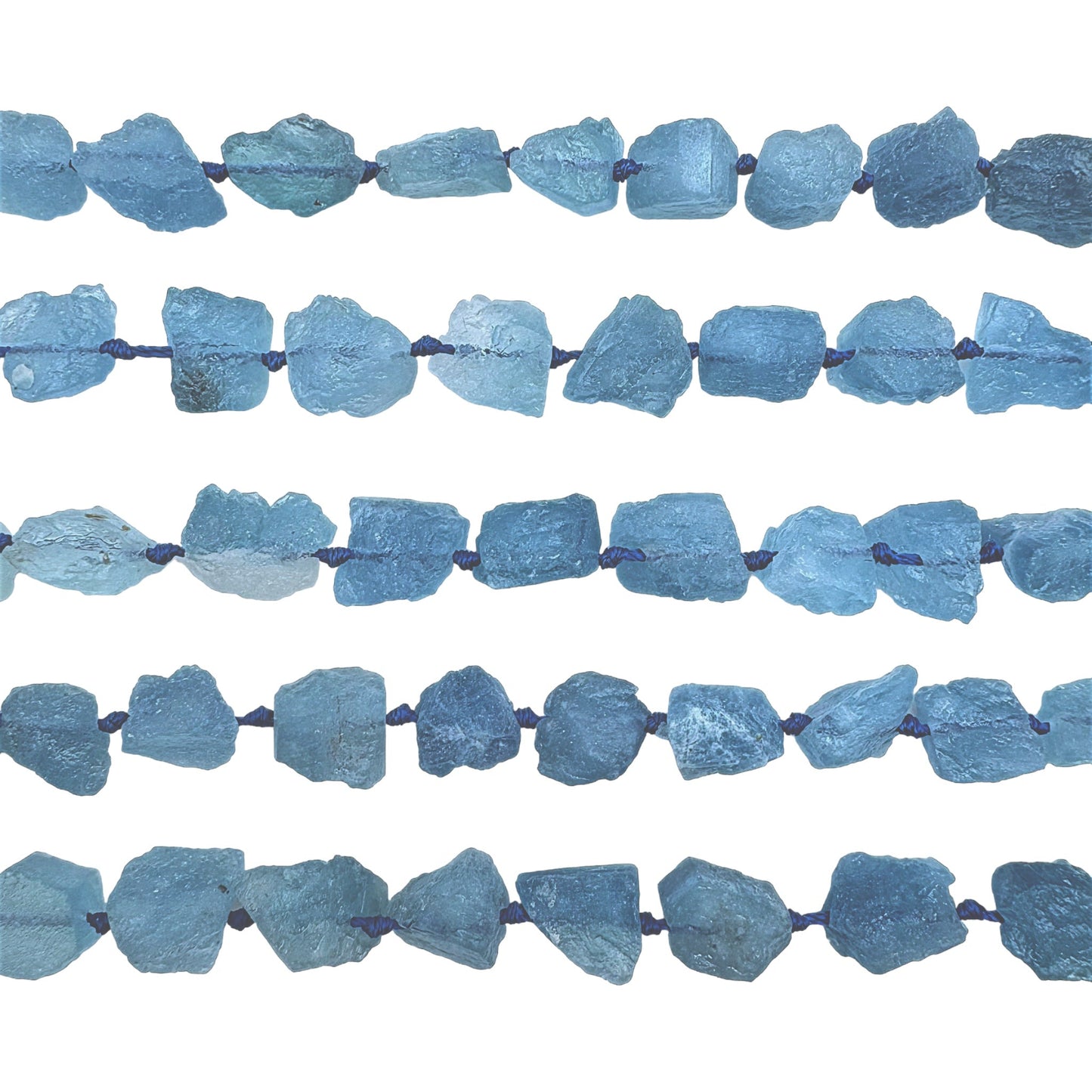 Fil pierre brutes en aigue marine 9-12 cm - Foliesbijoux