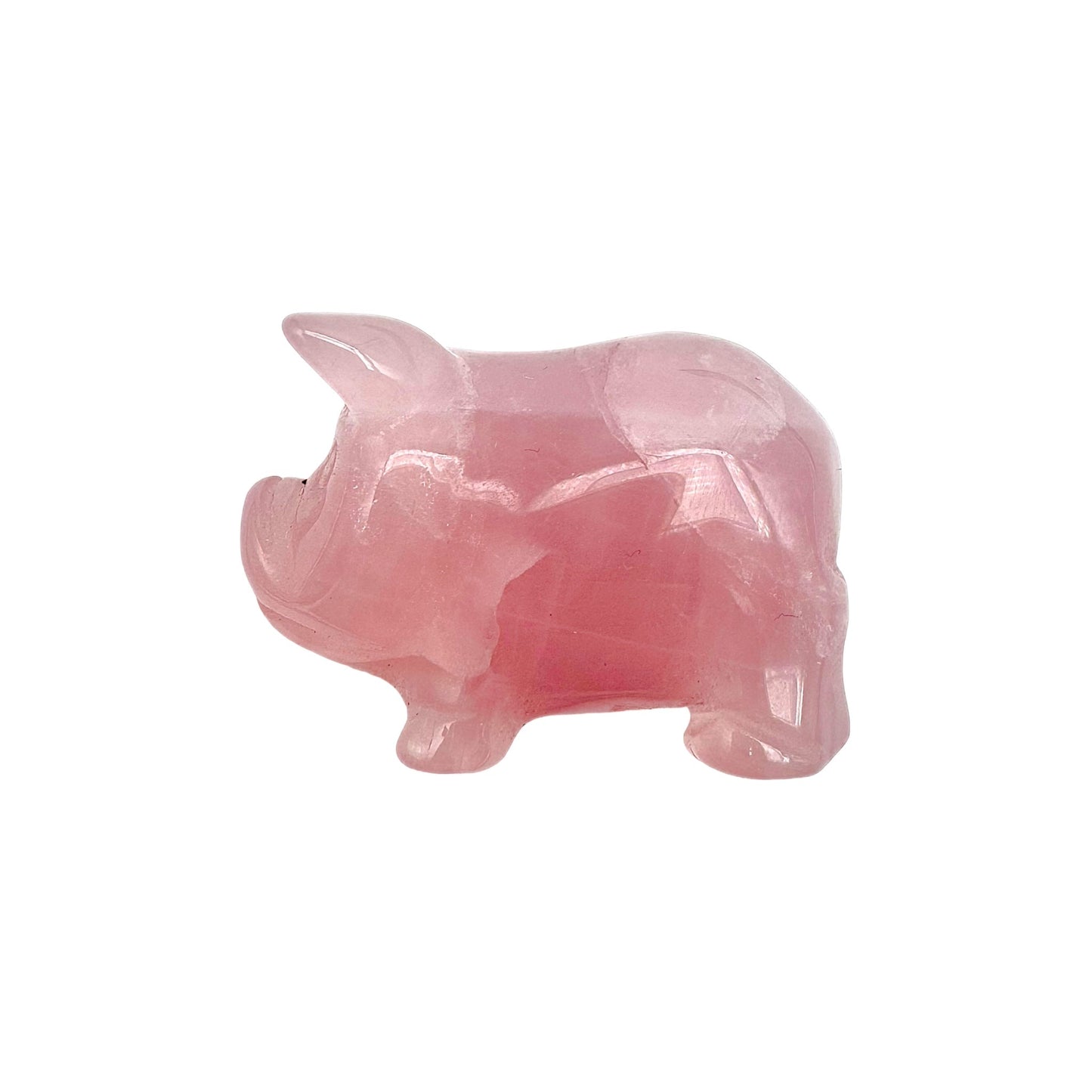 Figurine cochon en Quartz rose - Foliesbijoux