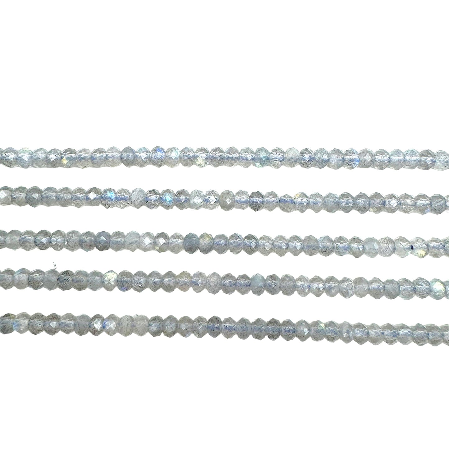 Fil de perles rondelles facettées Labradorite 3x4 mm - Foliesbijoux