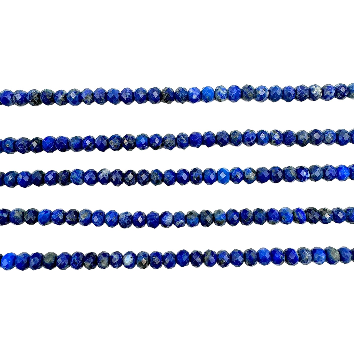 Fil de perles rondelles facettées Lapis Lazuli 3x4 mm - Foliesbijoux