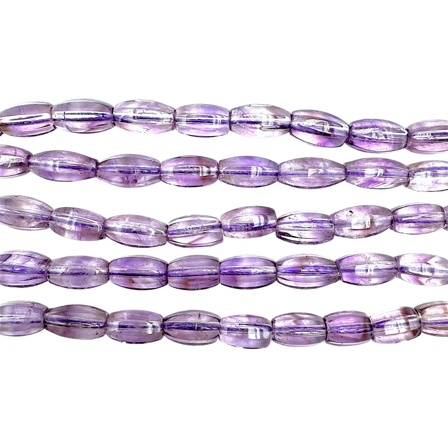 Fil de perle ovale en Améthyste Lavande 6x12 mm A - Foliesbijoux