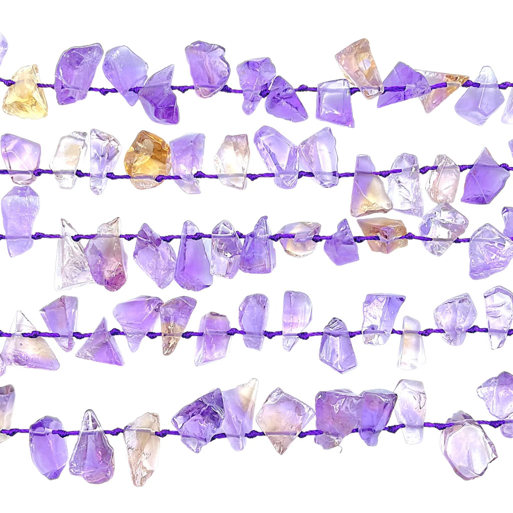 Fil de Améthyste-Citrine chauffée Amétrine 12x20 mm - Foliesbijoux