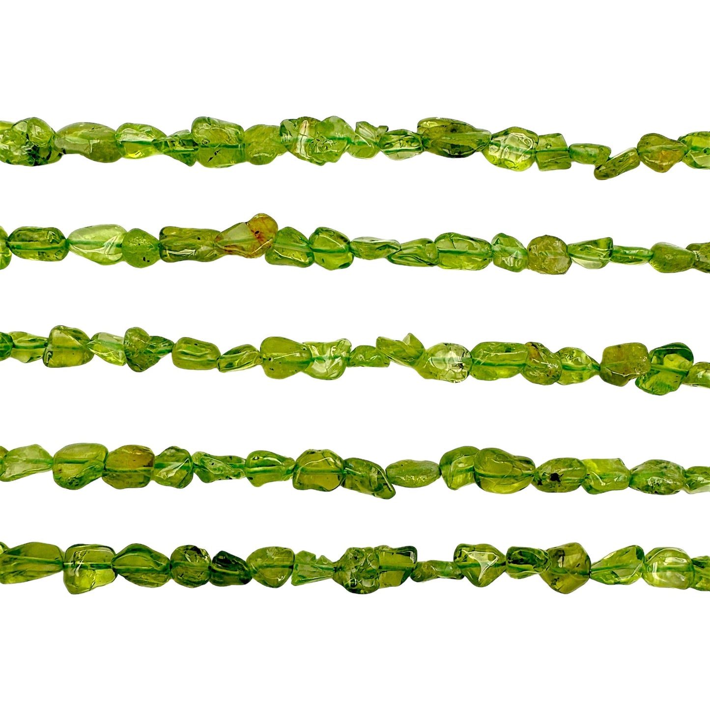 Fil de pierre forme aléatoire Péridot 5-7mm - Foliesbijoux