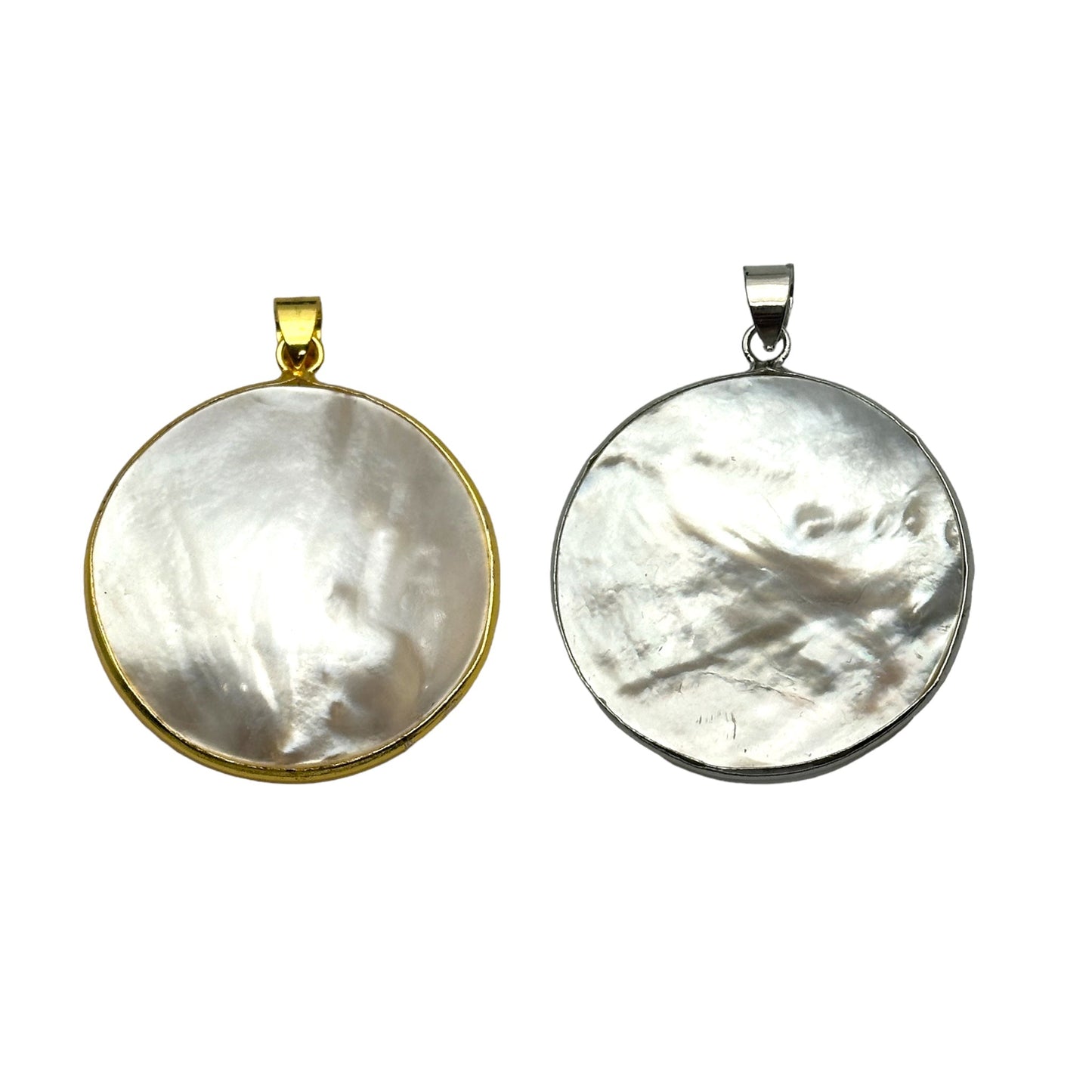 Pendentif nacre ronde 3 cm x 3 cm - Foliesbijoux