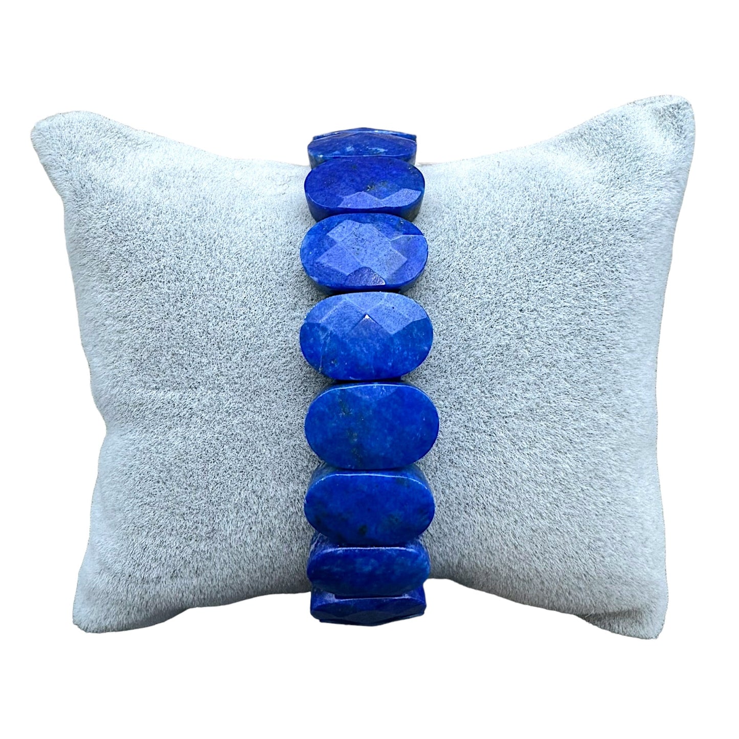 Bracelet lapis lazuli AA+ ovale facetté - Foliesbijoux