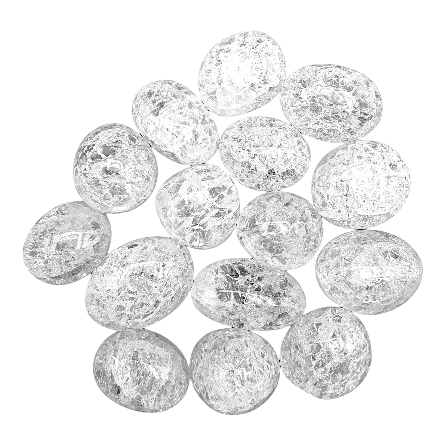 Pierre roulée en Cristal de roche craquelé crack - Foliesbijoux