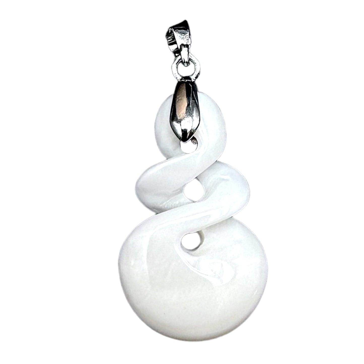 Pendentif en nacre forme double gourde "Hulu" (Symbole de prospérité & santé) - Foliesbijoux